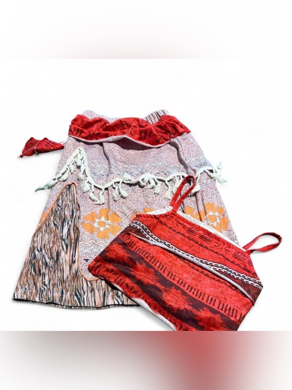 Moana costume Multi-colored boho skirt with top